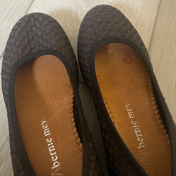 Bernie Mev. SZ 36 Farrah Wedge Ballet Flat Comfort Platform Shoe Metallic Woven - Picture 7 of 12